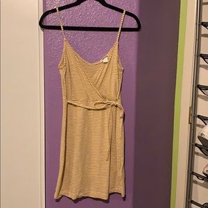 Yellow striped picnic dress